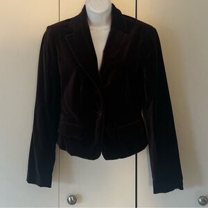 Paniz Velvet button front Blazer pockets 4
